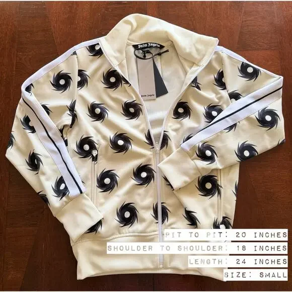 RETAIL $690 Palm Angels Hurricane Track Jacket Print Zip Up Jacket *NWT*SZ SMALL - Picture 2 of 10